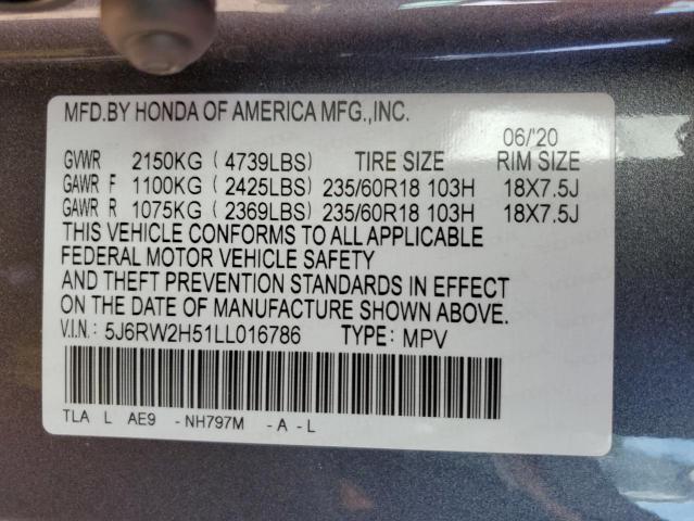 5J6RW2H51LL016786 Honda CR-V EX