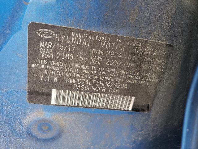 KMHD74LF5HU429204 Hyundai ELANTRA SE