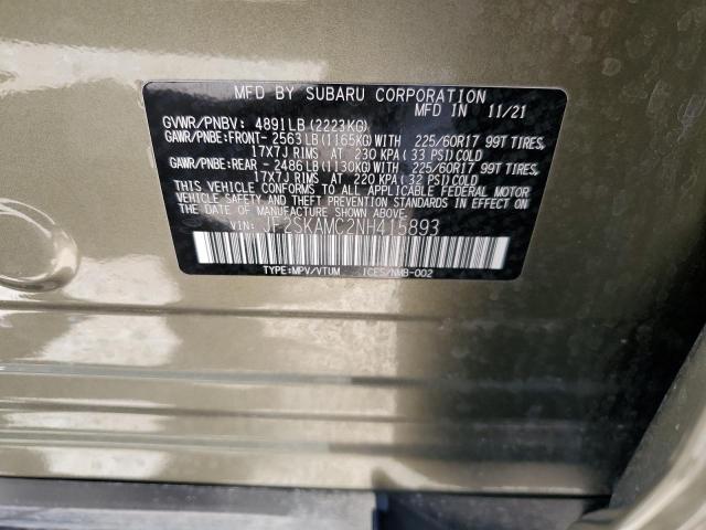 JF2SKAMC2NH415893 Subaru Forester Wilderness