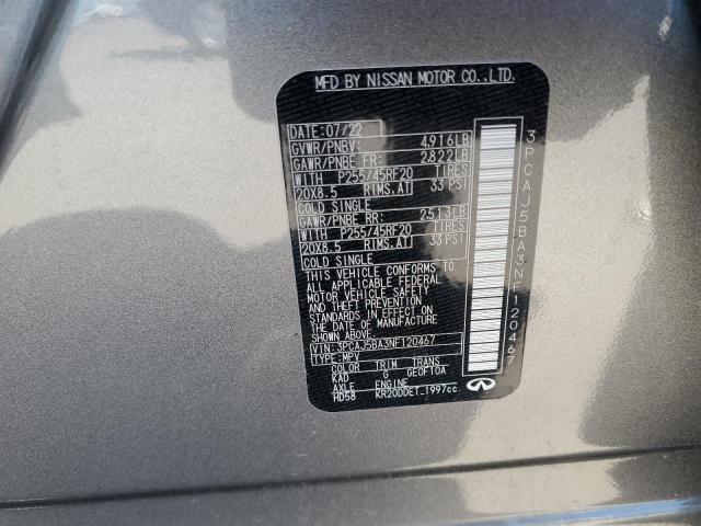 3PCAJ5BA3NF120467 Infiniti Qx50 Luxe