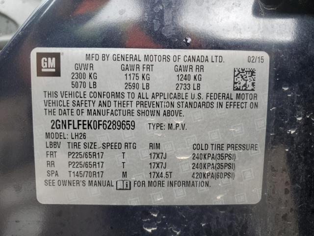 2GNFLFEK0F6289659 Chevrolet EQUINOX LT