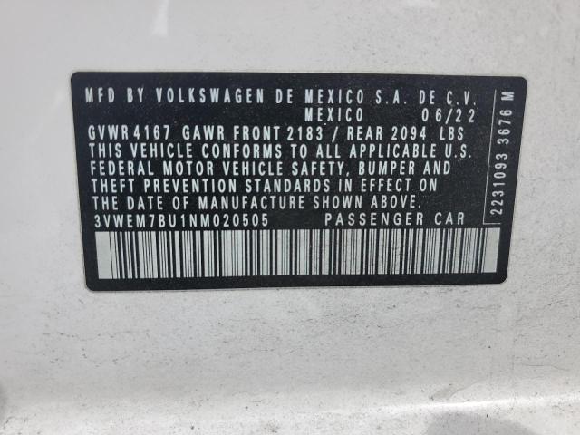 3VWEM7BU1NM020505 Volkswagen JETTA SE