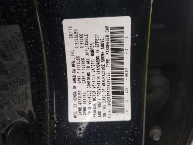 1HGCR2F50GA243587 Honda Accord Sport