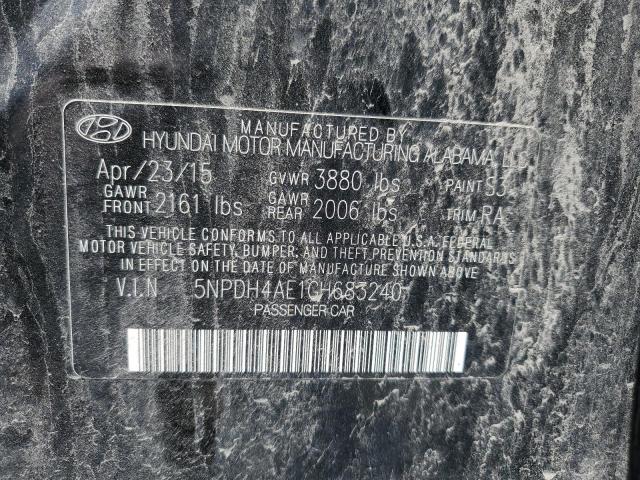 5NPDH4AE1GH683240 Hyundai ELANTRA SE