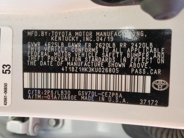 4T1BZ1HK3KU026805 Toyota CAMRY XSE