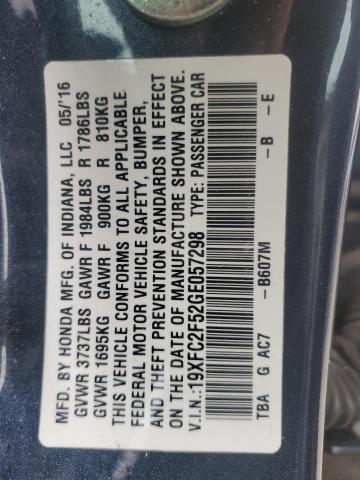 19XFC2F52GE057298 Honda Civic Lx
