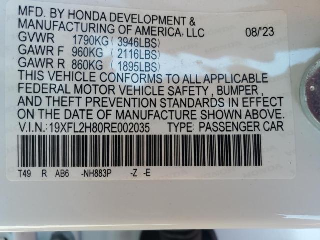 19XFL2H80RE002035 Honda Civic Sport