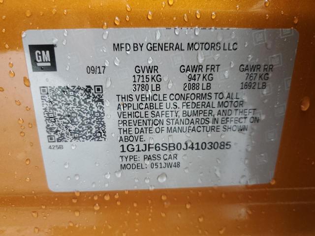 1G1JF6SB0J4103085 Chevrolet Sonic Premier