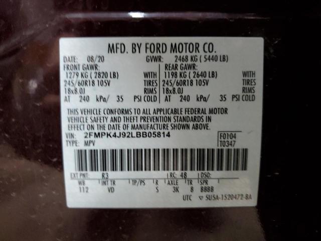 2FMPK4J92LBB05814 Ford EDGE SEL
