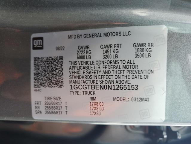 1GCGTBEN0N1265153 Chevrolet Colorado