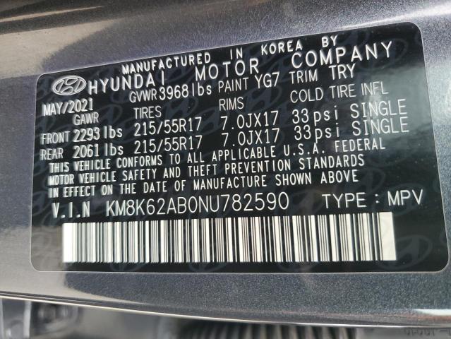KM8K62AB0NU782590 Hyundai Kona Sel
