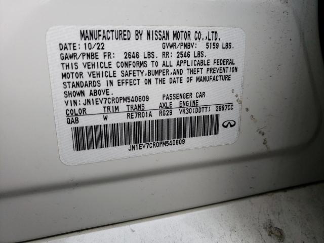 JN1EV7CR0PM540609 Infiniti Q50 Sensory