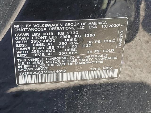 1V2RR2CA2MC544032 Volkswagen ATLAS SE