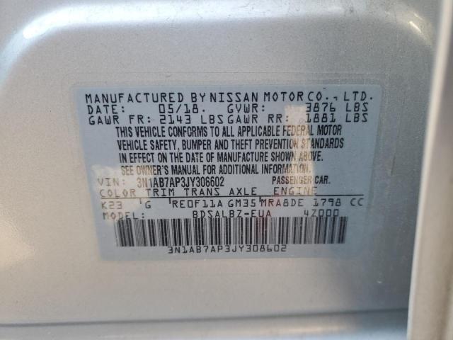 3N1AB7AP3JY308602 Nissan SENTRA S