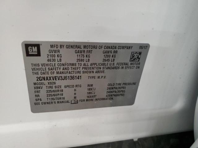 2GNAXVEV3J6136141 Chevrolet Equinox Premier