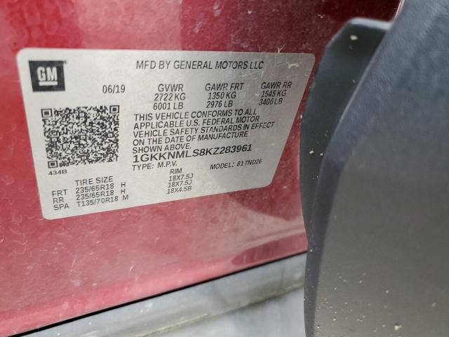 1GKKNMLS8KZ283961 GMC Acadia Slt-1