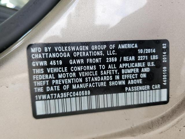 1VWAT7A35FC040589 Volkswagen PASSAT S