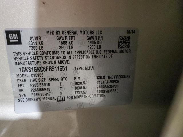 1GKS1GKC6FR511551 GMC Yukon Xl C1500 Sle