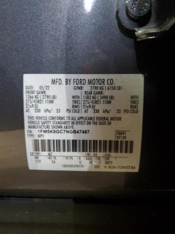 1FM5K8GC7NGB47487 Ford Explorer St