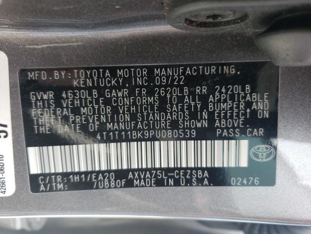4T1T11BK9PU080539 Toyota Camry Se Night Shade