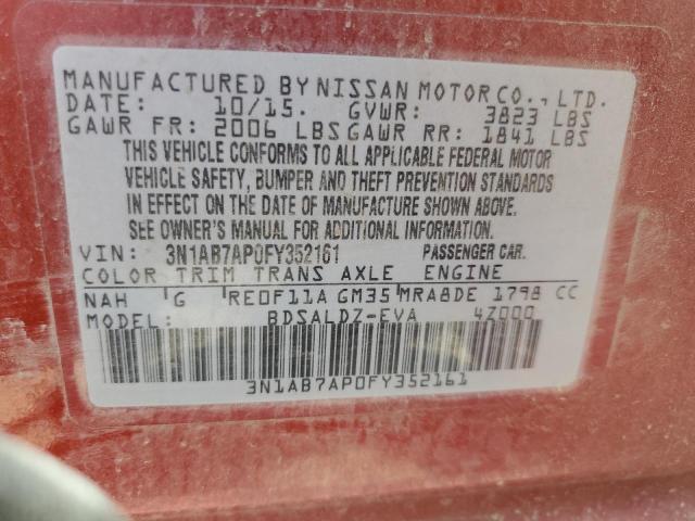 3N1AB7AP0FY352161 Nissan SENTRA S