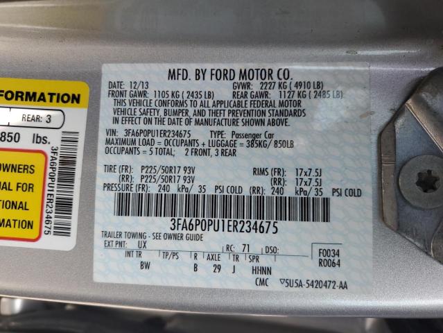 3FA6P0PU1ER234675 Ford Fusion Se Phev