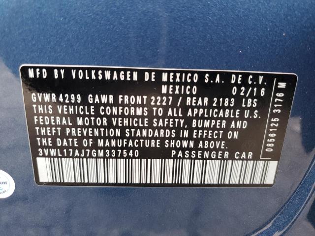 3VWL17AJ7GM337540 Volkswagen JETTA SEL