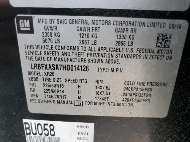 LRBFXASA7HD014126 Buick Envision Preferred
