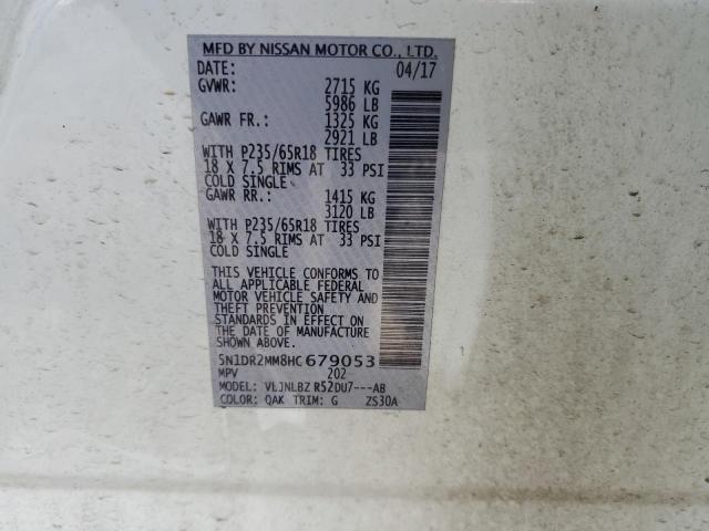 5N1DR2MM8HC679053 Nissan Pathfinder S