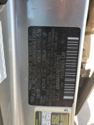KNAGM4A76E5515792 KIA Optima Lx