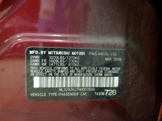 ML32A3HJ7HH007600 Mitsubishi MIRAGE ES