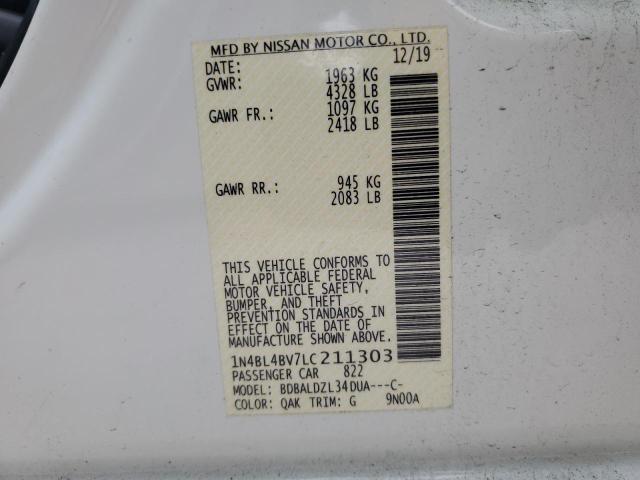 1N4BL4BV7LC211303 Nissan ALTIMA S