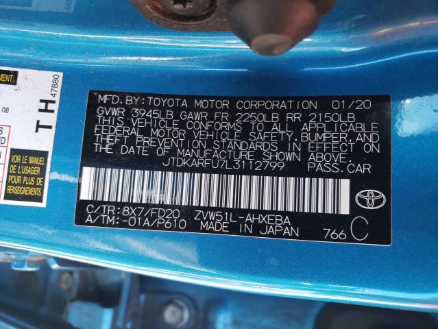 JTDKARFU7L3112799 Toyota Prius L