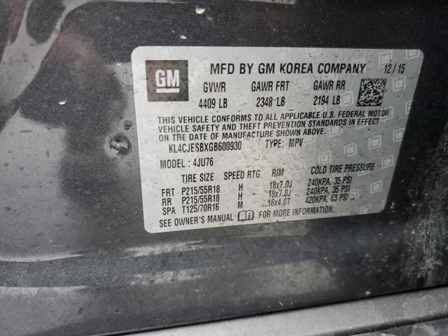 KL4CJESBXGB600930 Buick Encore
