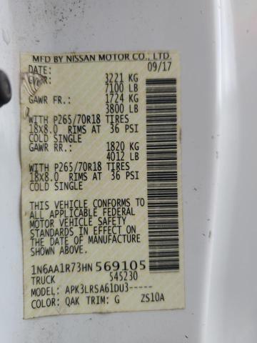 1N6AA1R73HN569105 Nissan TITAN S
