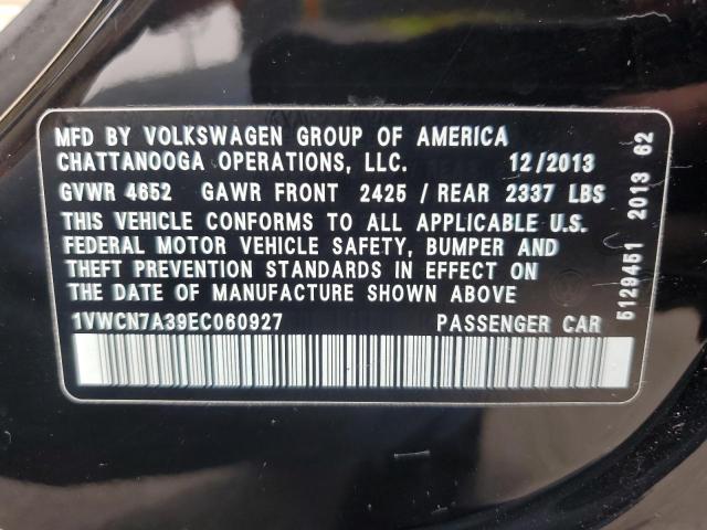 1VWCN7A39EC060927 Volkswagen PASSAT SEL