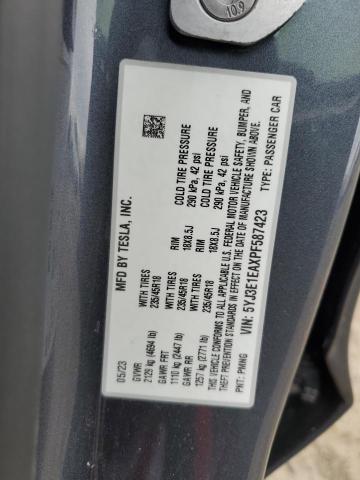 5YJ3E1EAXPF587423 Tesla MODEL 3