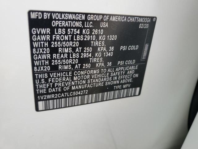 1V2WR2CA7LC504272 Volkswagen ATLAS SE