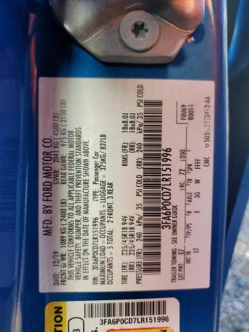 3FA6P0CD7LR151996 Ford FUSION SEL