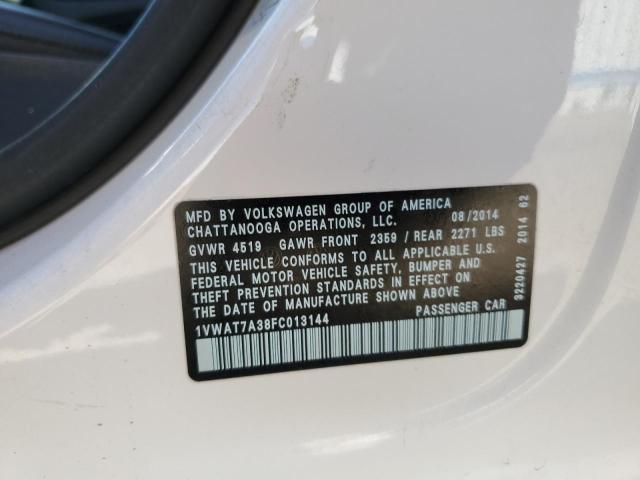 1VWAT7A38FC013144 Volkswagen PASSAT S