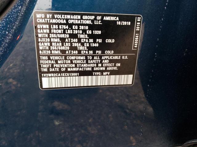 1V2WR2CA1KC513001 Volkswagen ATLAS SE