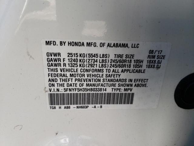 5FNYF5H35HB033814 Honda Pilot Ex