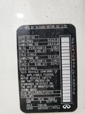 3PCAJ5M39LF120775 Infiniti Qx50 Pure