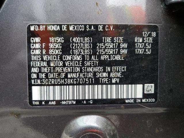3CZRU5H38KG707511 Honda HR-V LX