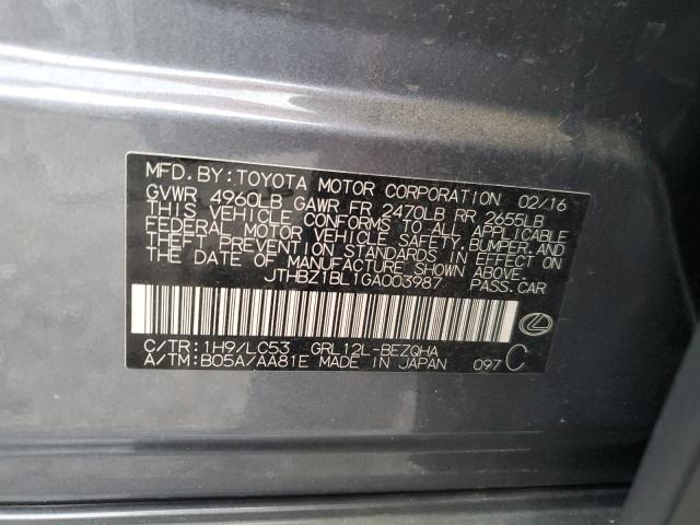 JTHBZ1BL1GA003987 Lexus Gs 350 Base