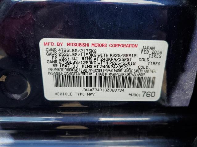 JA4AZ3A31GZ028734 Mitsubishi Outlander Se