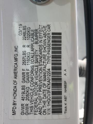 1HGCV3F47KA012204 Honda Accord Hybrid Ex
