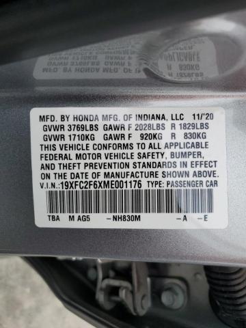 19XFC2F6XME001176 Honda Civic Lx