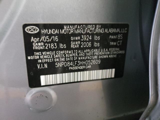 5NPD84LF3HH052609 Hyundai ELANTRA SE
