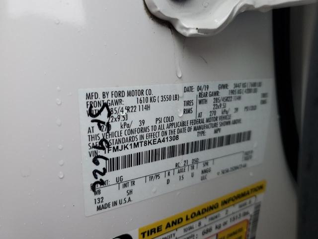 1FMJK1MT8KEA41308 Ford Expedition Max Platinum